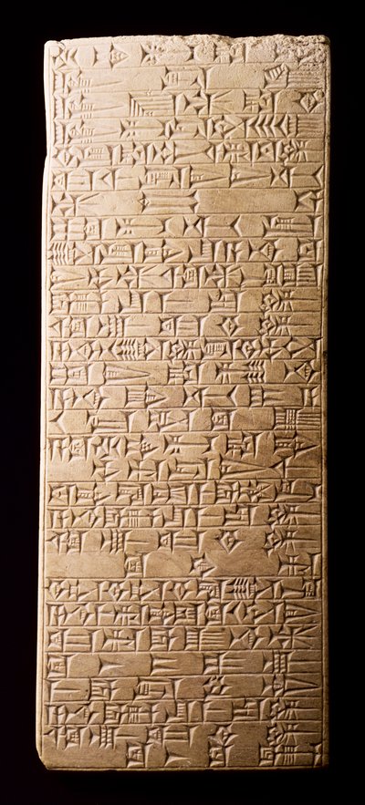 Tavoletta con iscrizione relativa allo scavo di un canale da parte del re Hammurabi di Babilonia, mesopotamica, XVIII secolo a.C. da Unbekannt Unbekannt